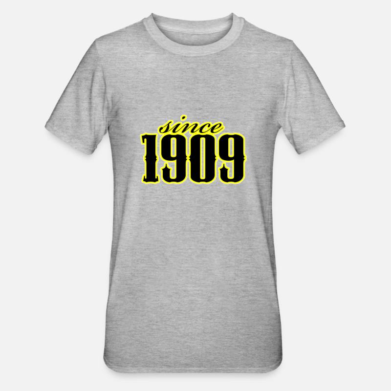 depuis 1909 (noir) - T-shirt polycoton Unisexe - gris chiné