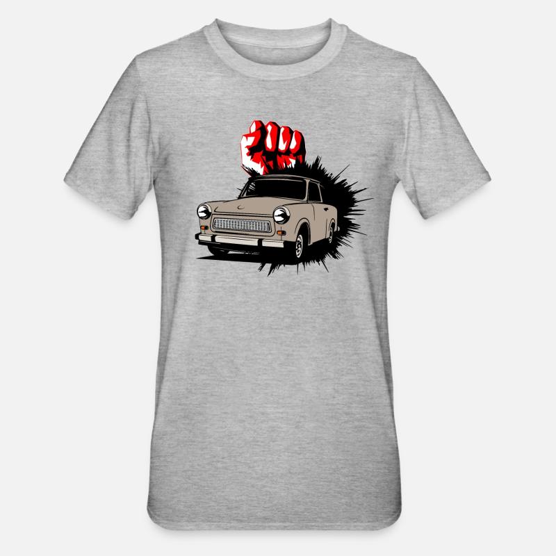 Trabant Trabi Auto - Unisex Polycotton T-Shirt - Grau meliert