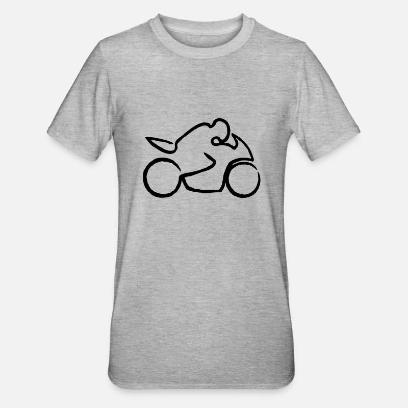 motorcycle - Unisex Polycotton T-Shirt - Grau meliert