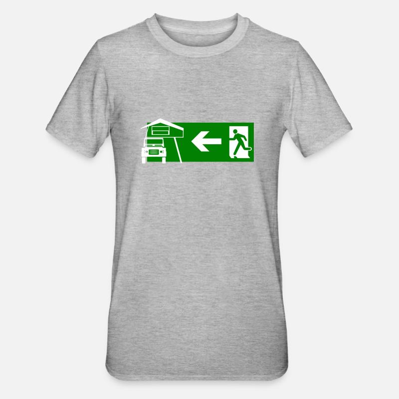 Dachzelt Exit - Unisex Polycotton T-Shirt - Grau meliert