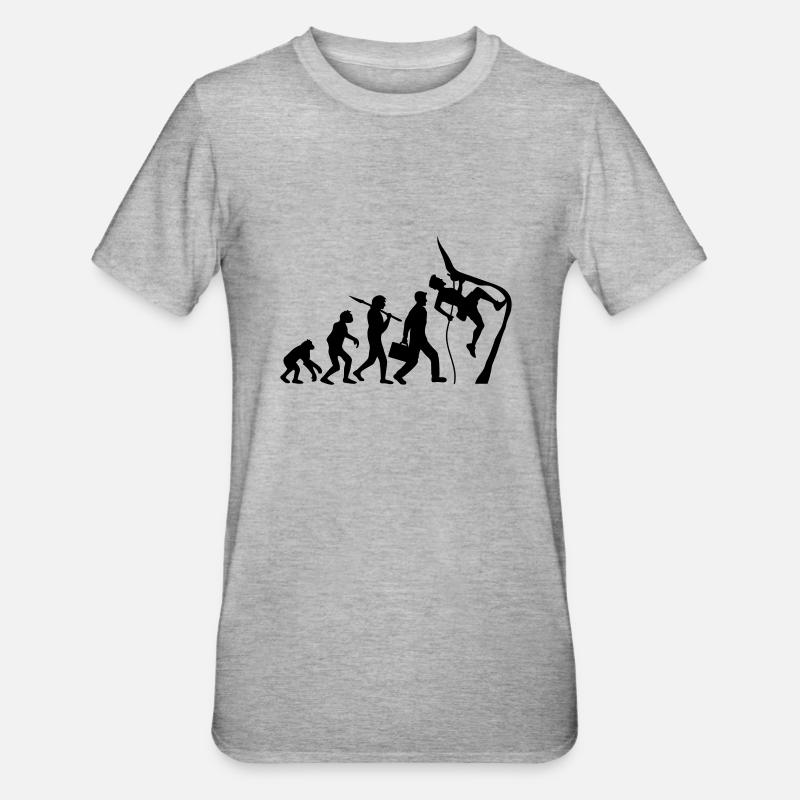 Klettern seil bergsteiger evolution - Unisex Polycotton T-Shirt - Grau meliert