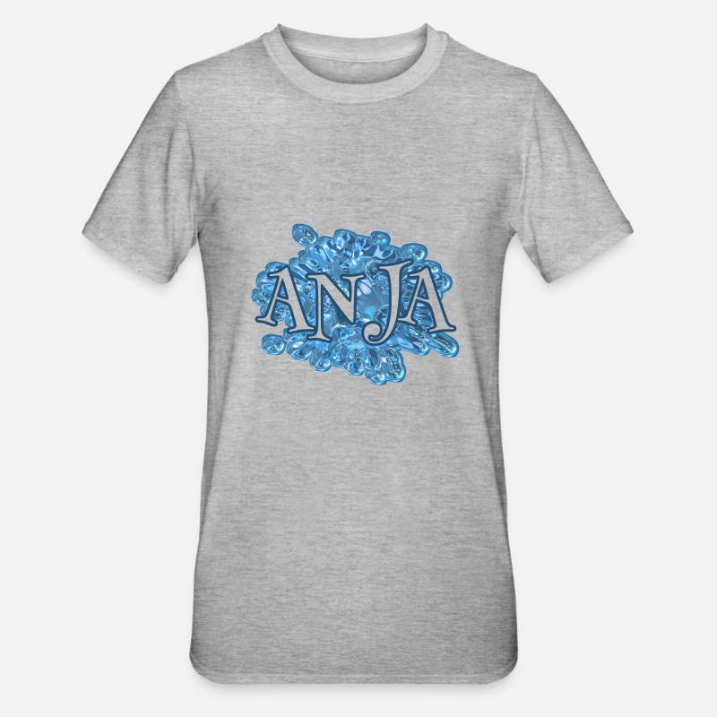 Wassertropfen Anja - Unisex Polycotton T-Shirt - Grau meliert
