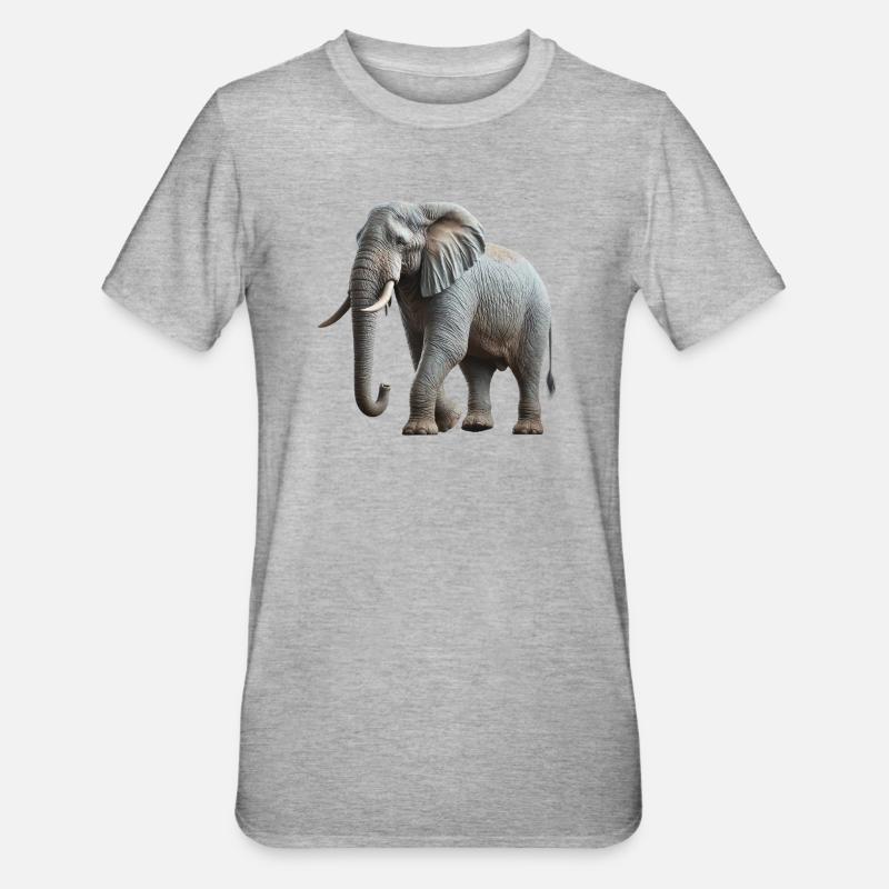 Elefante - Maglietta unisex, mix cotone e poliestere - grigio melange