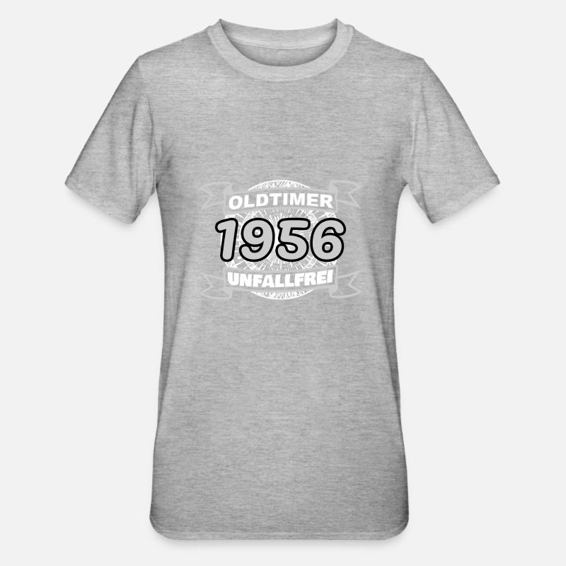 Unfallfrei Oldtimer 1956 - Unisex Polycotton T-Shirt - Grau meliert