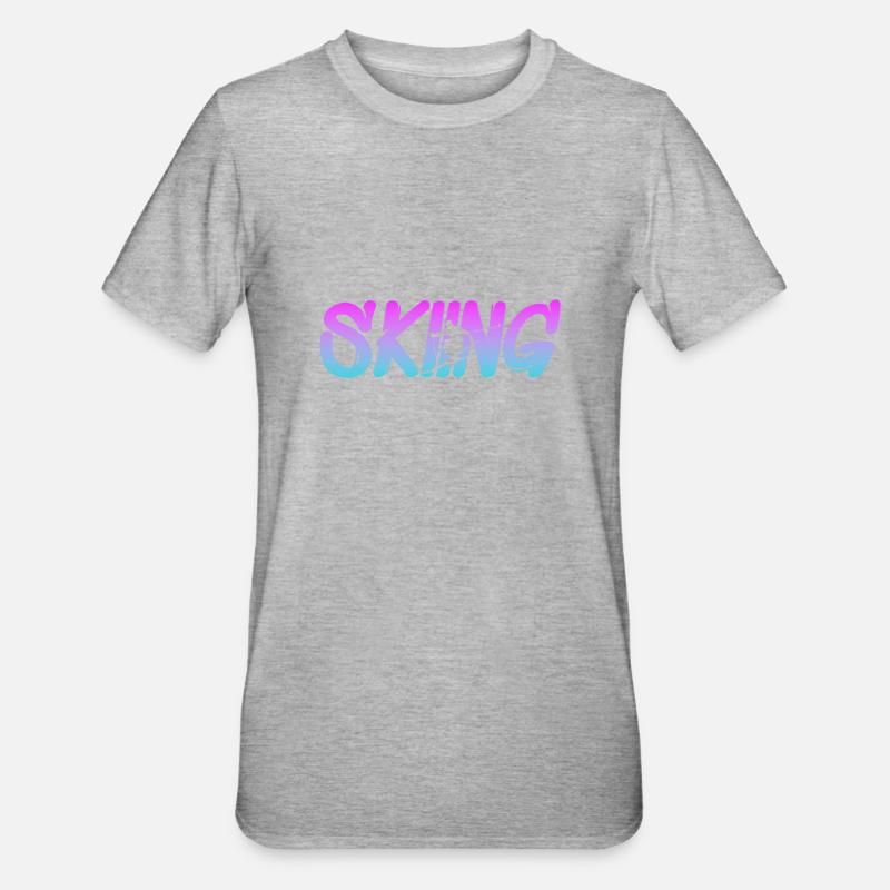 skiing - Unisex Polycotton T-Shirt - Grau meliert