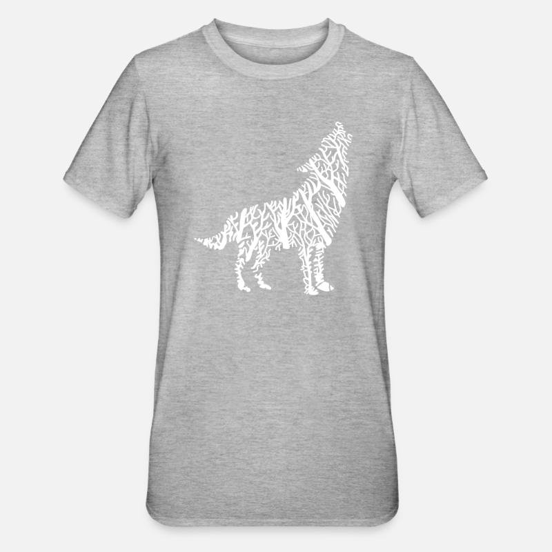 Les loups hurlent - T-shirt polycoton Unisexe - gris chiné