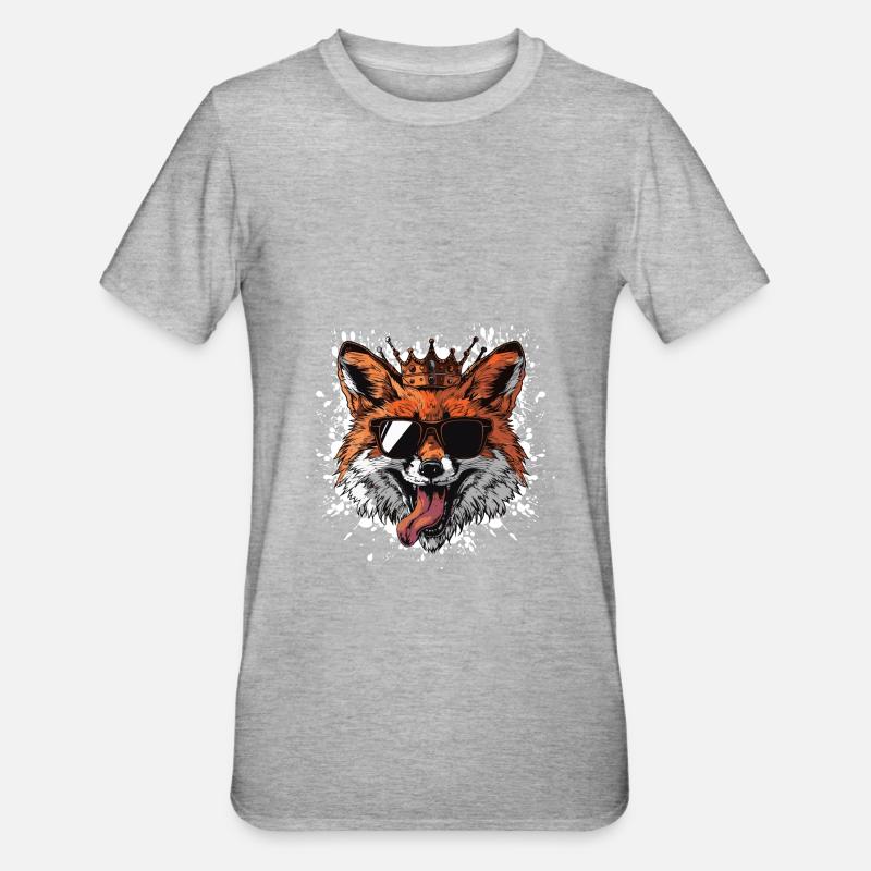 Fuchs Comic - Unisex Polycotton T-Shirt - Grau meliert