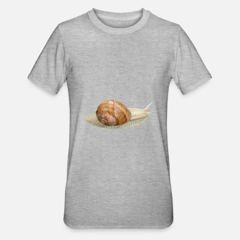 Escargot, escargot de vigne - T-shirt polycoton Unisexe - gris chiné