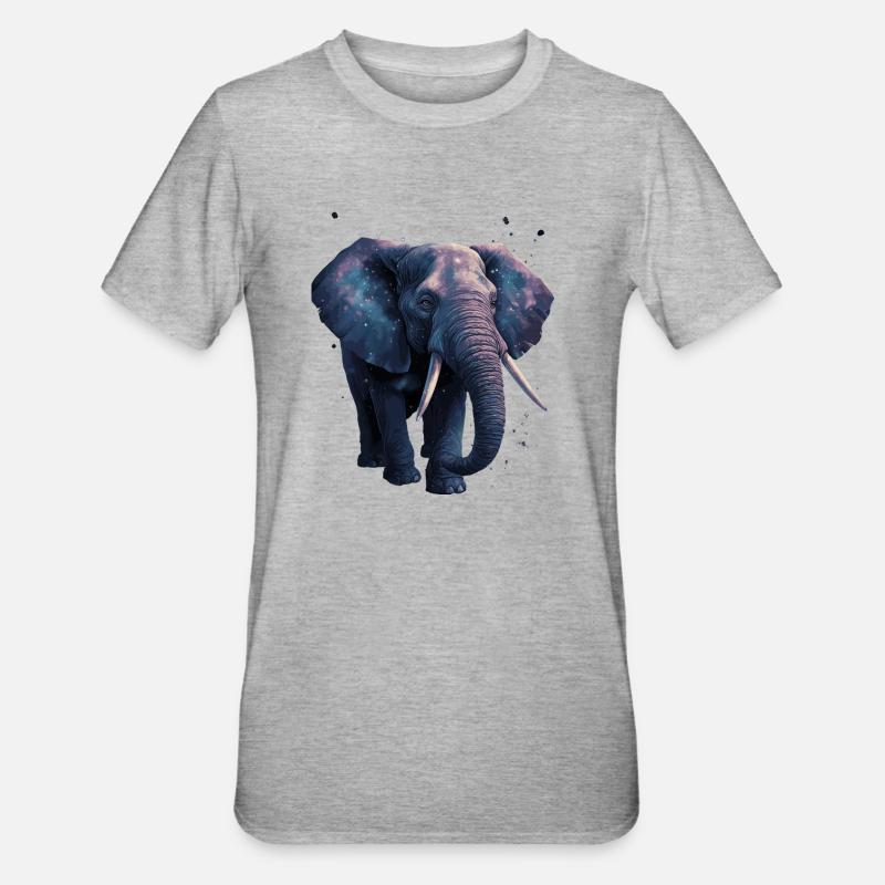 Eléphant d’Afrique - T-shirt polycoton Unisexe - gris chiné