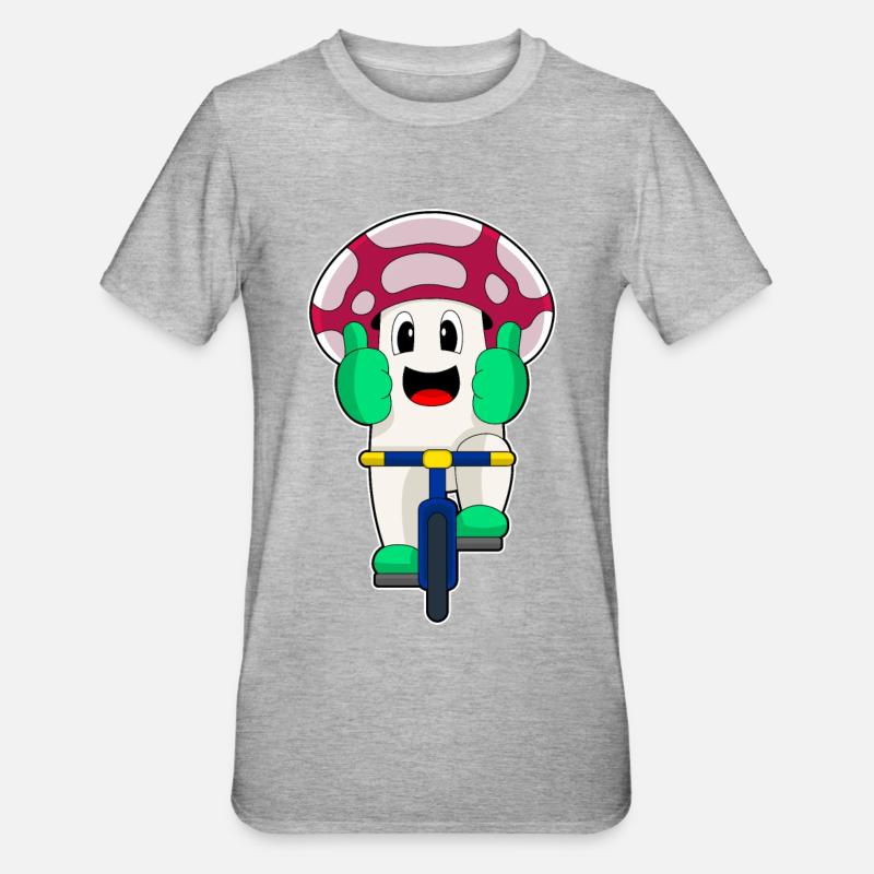 Vélo champignon - T-shirt polycoton Unisexe - gris chiné