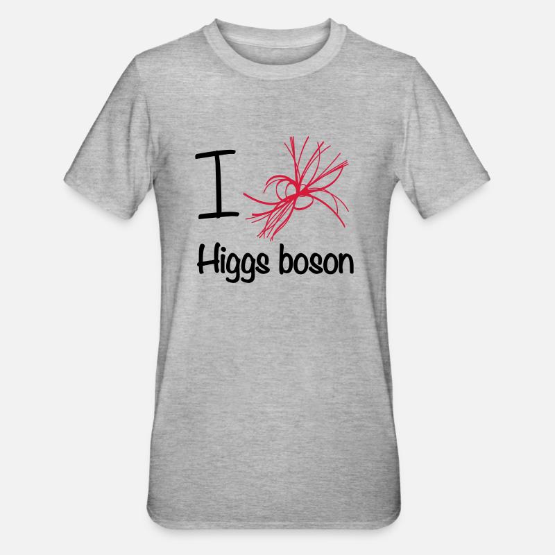 I love Higgs boson - T-shirt polycoton Unisexe - gris chiné