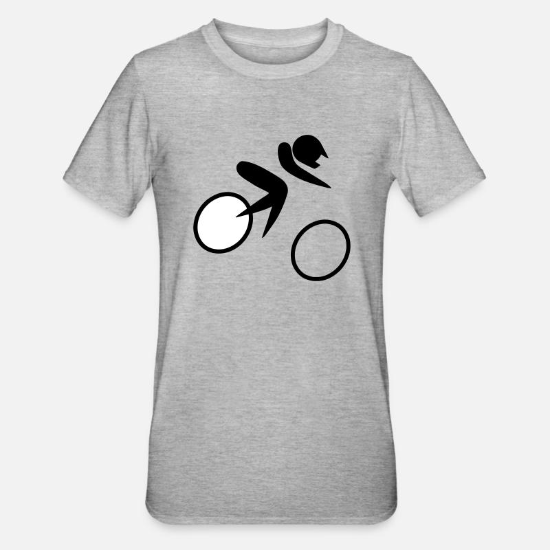 Terrain Courses de vélos - T-shirt polycoton Unisexe - gris chiné