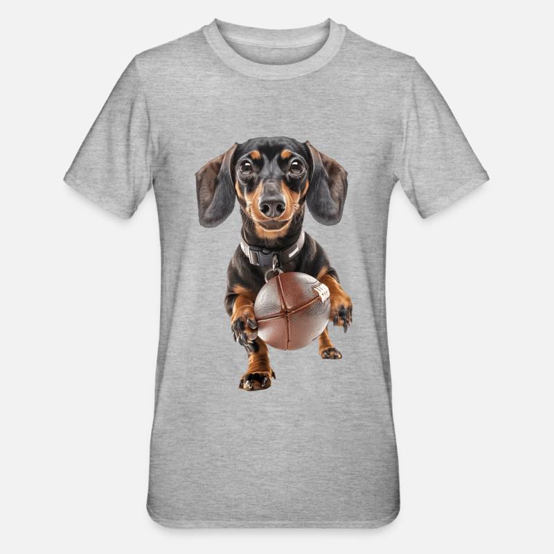 Teckel - T-shirt polycoton Unisexe - gris chiné