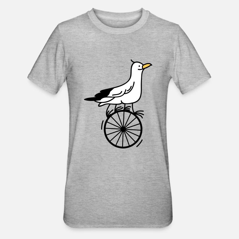 begabte Möwe - Unisex Polycotton T-Shirt - Grau meliert
