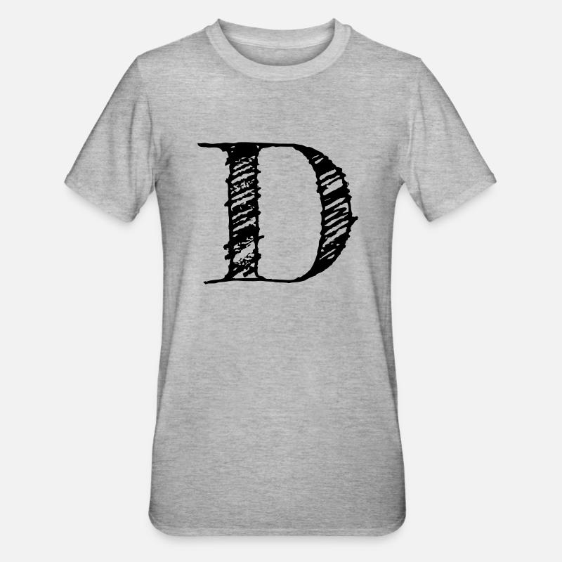 D - T-shirt polycoton Unisexe - gris chiné