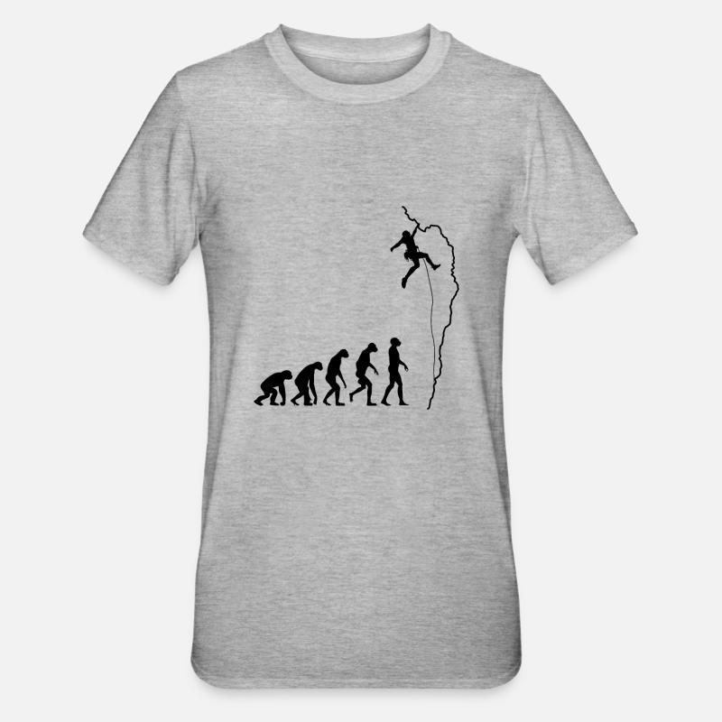 Evolution de l'escalade - T-shirt polycoton Unisexe - gris chiné