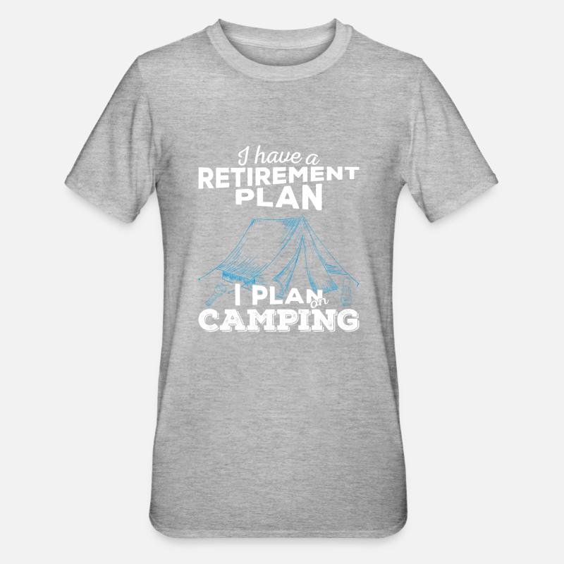 Retirement plan camping (light) - Unisex Polycotton T-Shirt - heather grey