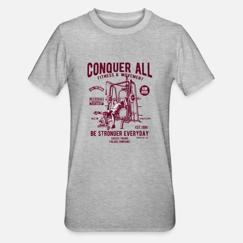 Conquer All - T-shirt polycoton Unisexe - gris chiné