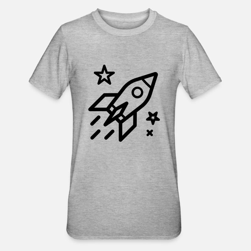fusée - T-shirt polycoton Unisexe - gris chiné