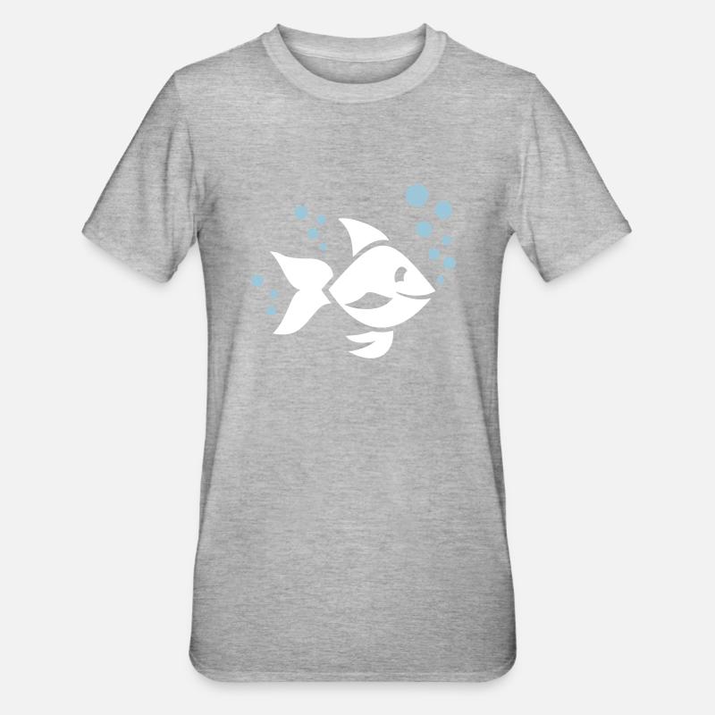 Poisson - T-shirt polycoton Unisexe - gris chiné