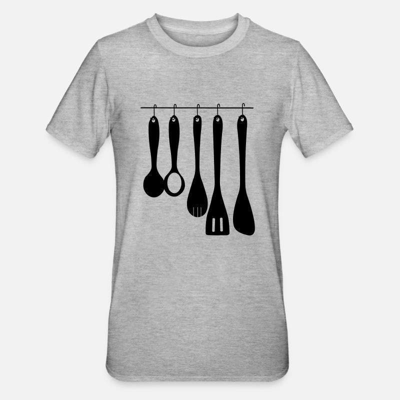 Küchengeräte - Unisex Polycotton T-Shirt - Grau meliert