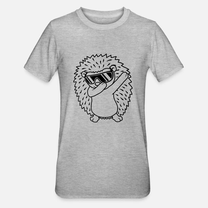dabbing hérisson dab danse - T-shirt polycoton Unisexe - gris chiné