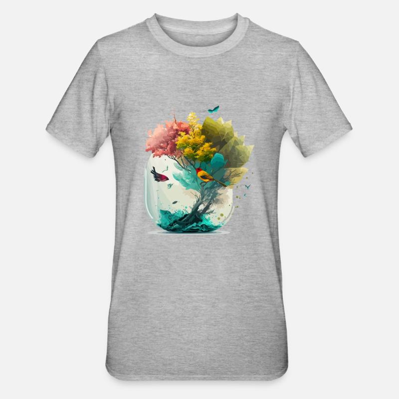 La forêt miniature - T-shirt polycoton Unisexe - gris chiné