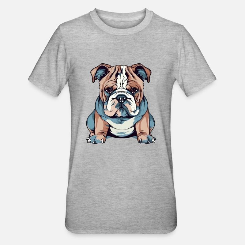 Bouledogue français - T-shirt polycoton Unisexe - gris chiné