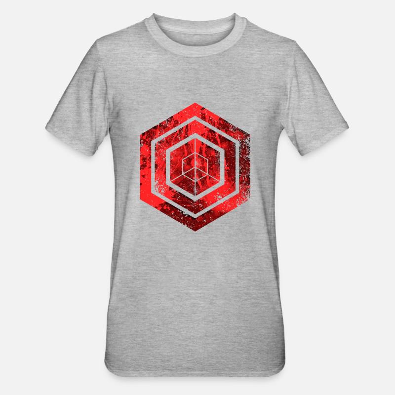 hexagon programming programmer coding geometric - Unisex Polycotton T-Shirt - heather grey