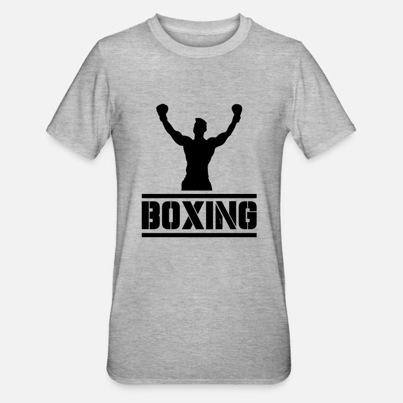 Boxe - T-shirt polycoton Unisexe - gris chiné