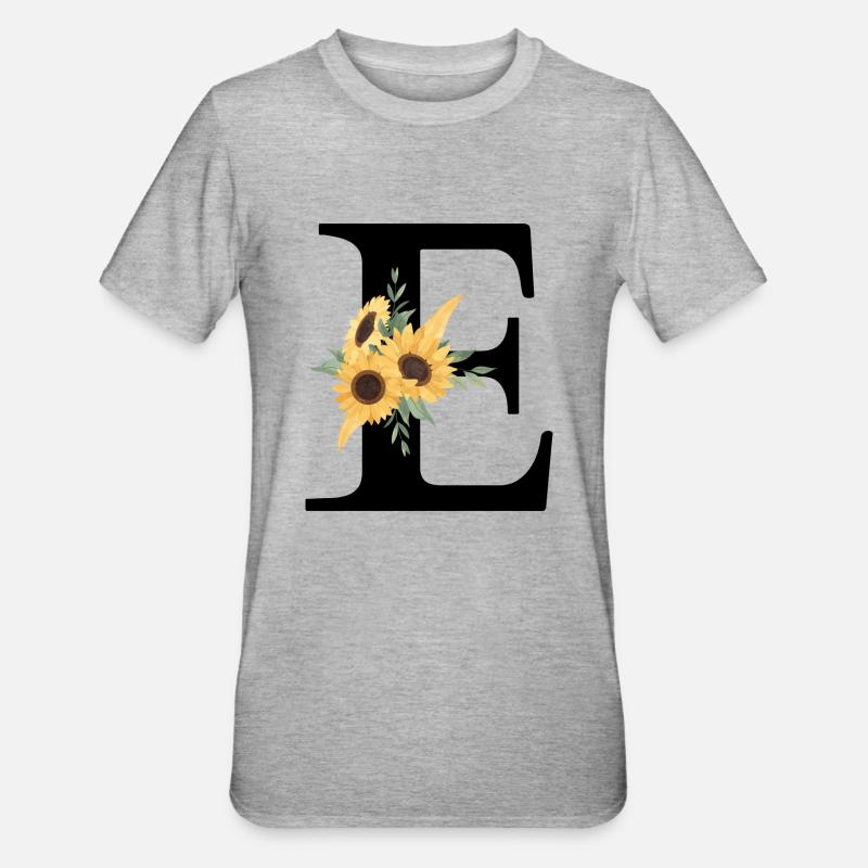 Sonnenblume Blumen E-Brief - Unisex Polycotton T-Shirt - Grau meliert