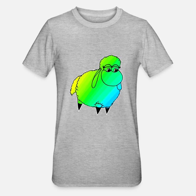 Wolly Sheeeepling Retro wave - Unisex Polycotton T-Shirt - Grau meliert