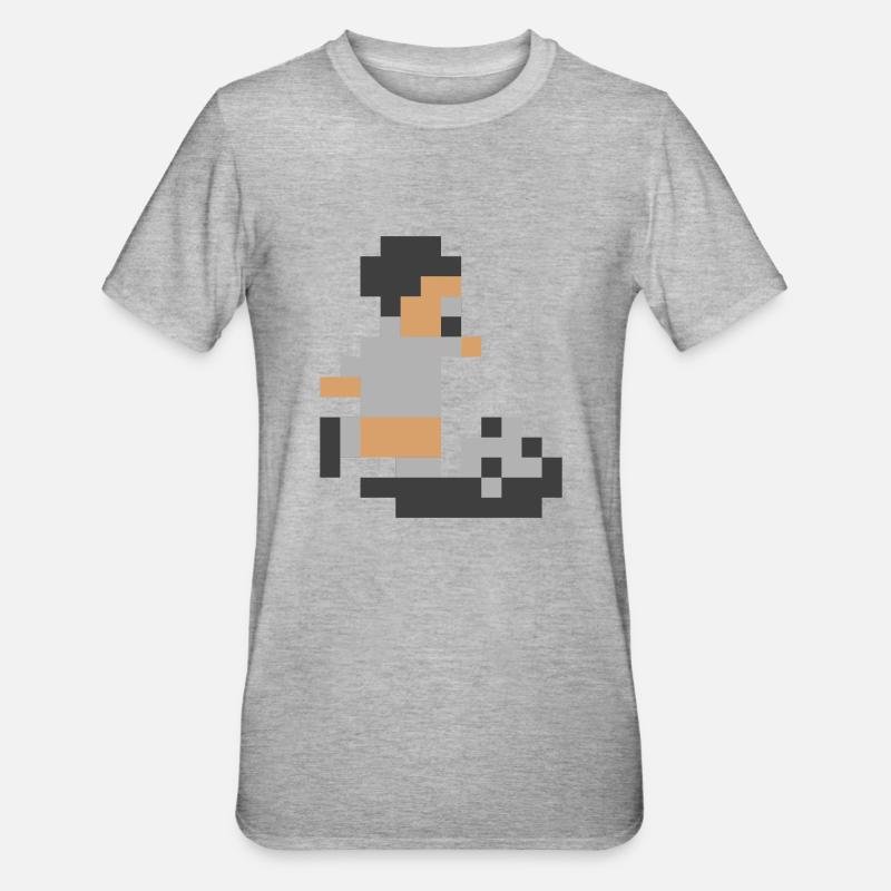 Sensi Pixel Man - Unisex Polycotton T-Shirt - Grau meliert