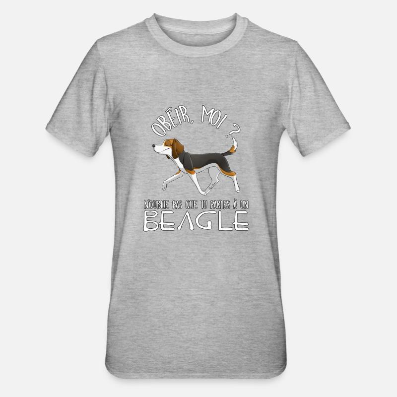 Tu parles à un beagle - T-shirt polycoton Unisexe - gris chiné