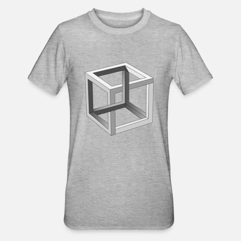 Cube optical illusion - Unisex Polycotton T-Shirt - heather grey
