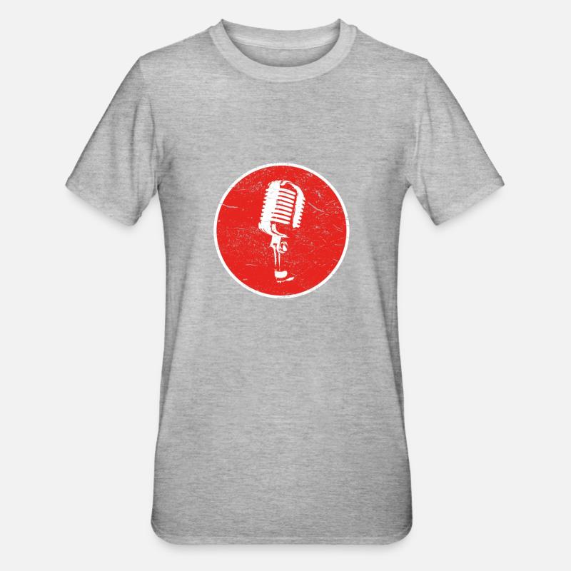Cadeau MIC MICROPHONE MICROPHONE - T-shirt polycoton Unisexe - gris chiné
