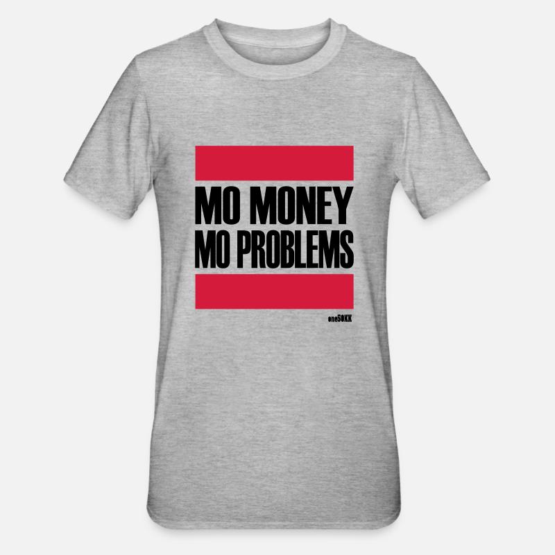 PROBLÈMES PLUS PLUS D'ARGENT - T-shirt polycoton Unisexe - gris chiné