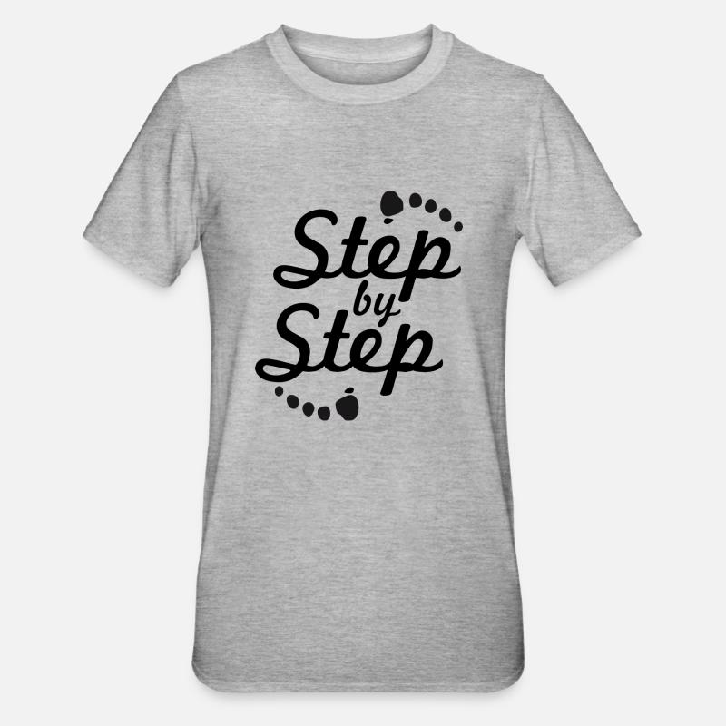 step by step 2 - T-shirt polycoton Unisexe - gris chiné