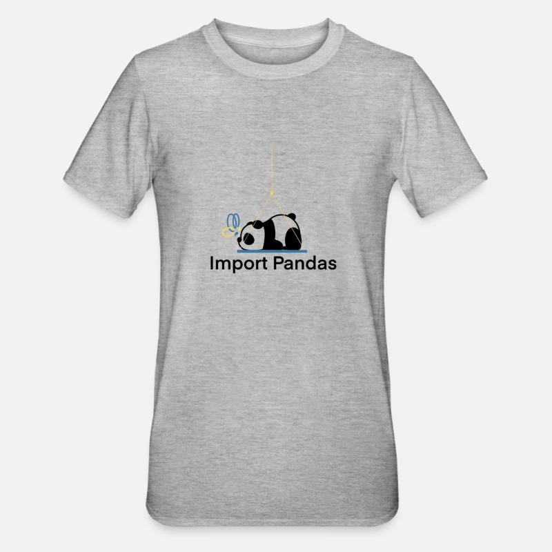 Import Pandas Python Joke Proggramer - Unisex Polycotton T-Shirt - heather grey
