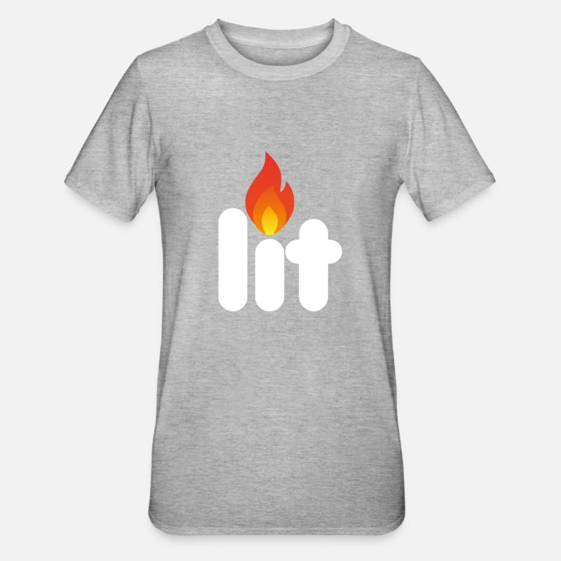allumé blanc - T-shirt polycoton Unisexe - gris chiné
