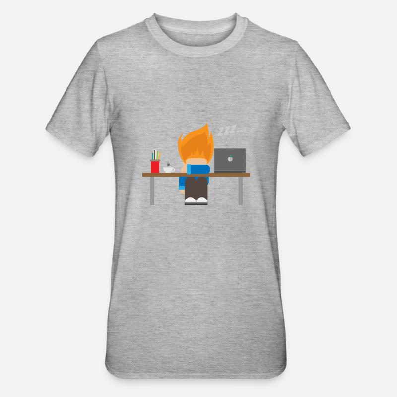 Sleeping - Developer's Night - Gift Idea - Unisex Polycotton T-Shirt - heather grey