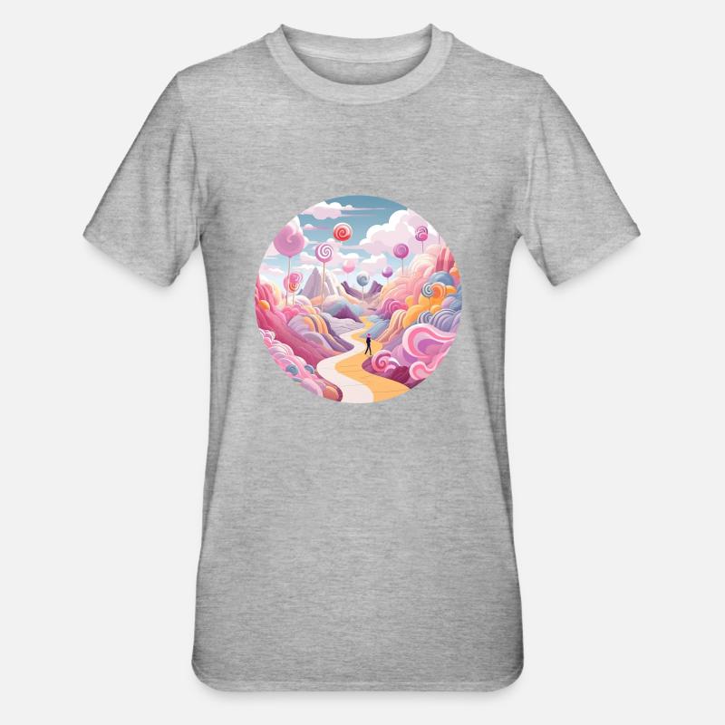 Magical Adventures: Whimsical Wanderer - T-shirt polycoton Unisexe - gris chiné
