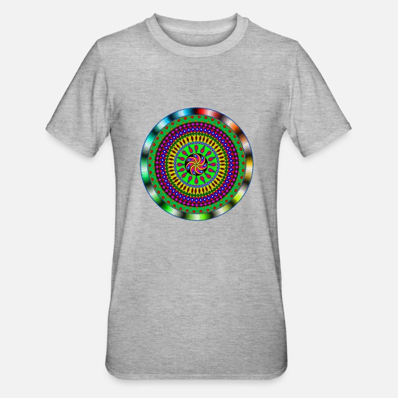 Mandala - T-shirt polycoton Unisexe - gris chiné