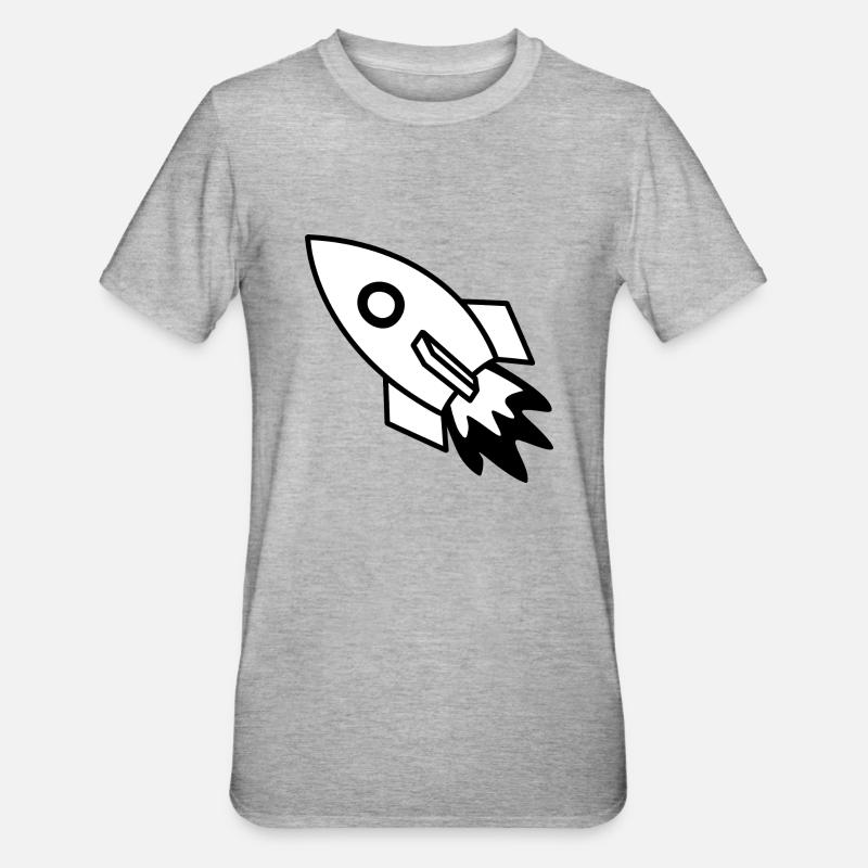 rocket - Unisex Polycotton T-Shirt - heather grey