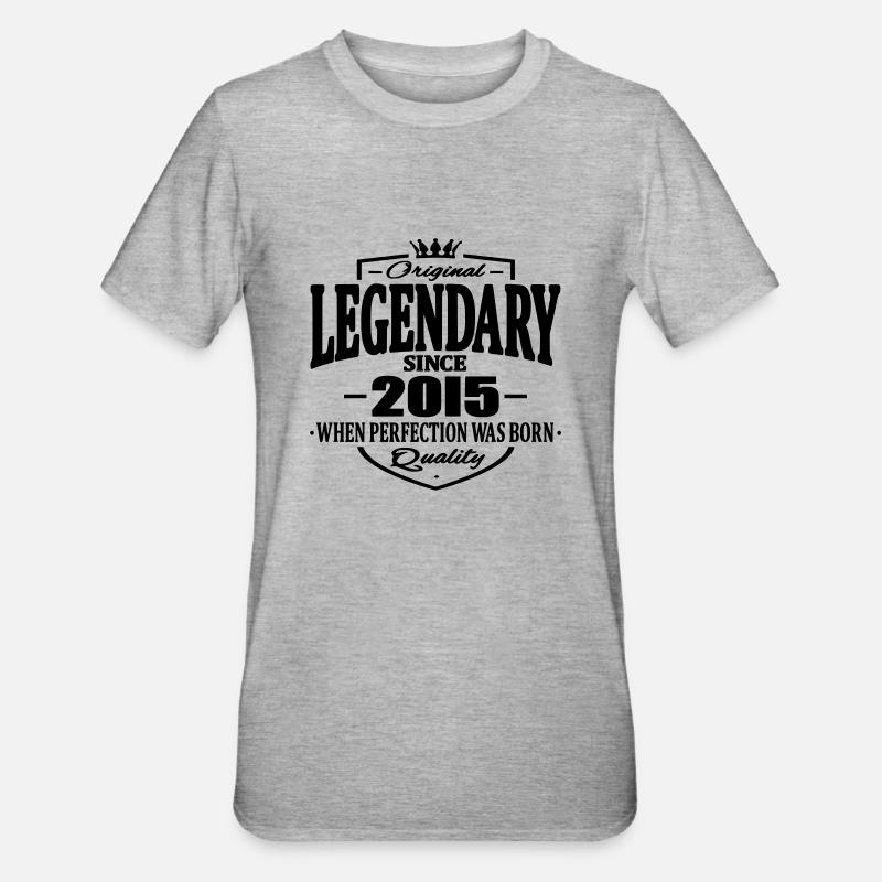Legendär seit 2015 - Unisex Polycotton T-Shirt - Grau meliert