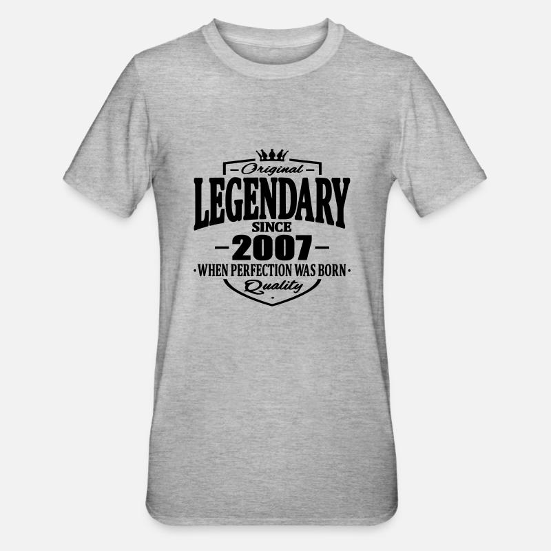 Legendär seit 2007 - Unisex Polycotton T-Shirt - Grau meliert