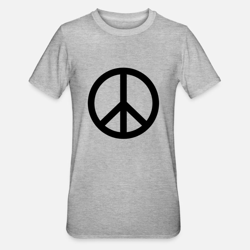 Peace-Zeichen - Unisex Polycotton T-Shirt - Grau meliert