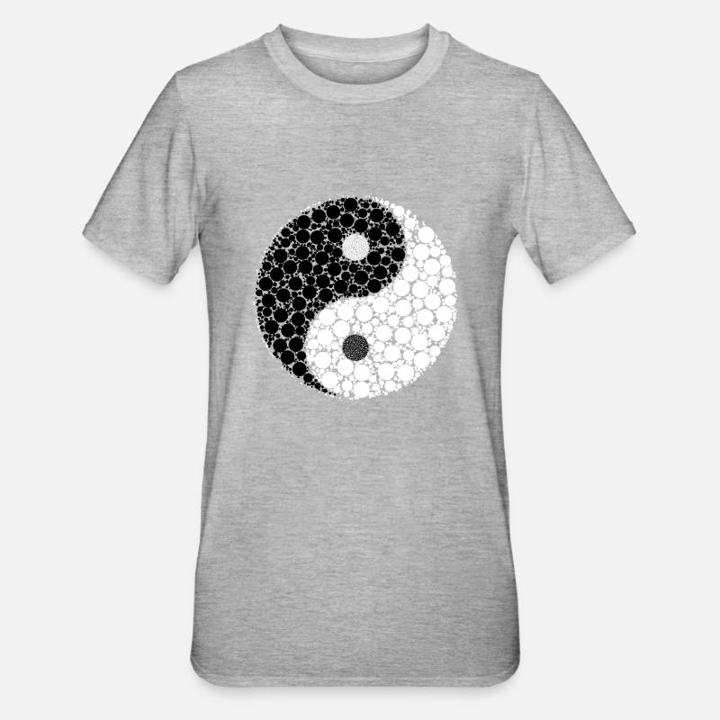 Ying Yang - Unisex Polycotton T-Shirt - Grau meliert