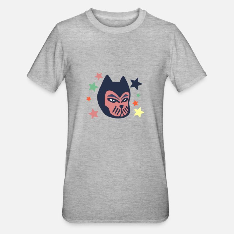 Chat galactique - T-shirt polycoton Unisexe - gris chiné