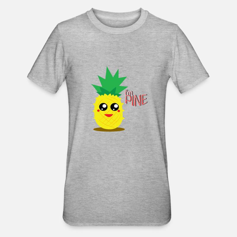 Ananas drôle - T-shirt polycoton Unisexe - gris chiné